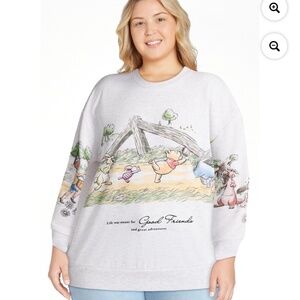 Disney Winnie the Pooh Graphic Ash Heather Sweatshirt Size Small